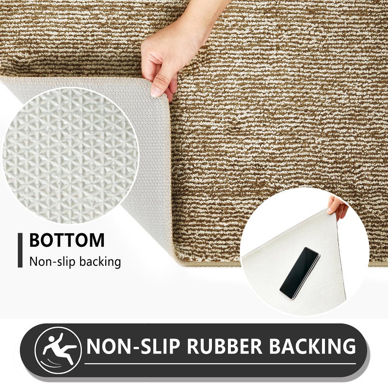 REFETONE Indoor Doormat, Front Door Mat 20"x32" Absorbent Rubber Backing Non Slip Back Door Mats, Washable Low-Profile Inside Floor Mat Door Rugs for Entryway, Resist Dirt Mud Mat for Dogs, Coffee - Image 5